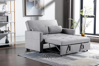 Streamdale Light Grey 3-in-1 Convertible Loveseat with Pocket