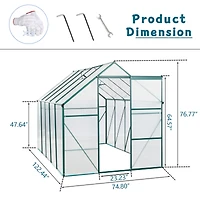 Streamdale Polycarbonate Greenhouse with Raised Base and Anchor