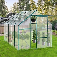 Streamdale Polycarbonate Greenhouse with Raised Base and Anchor