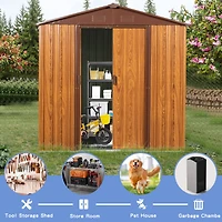 Streamdale 6x6 Metal Storage Shed with Wood Grain Horizontal Siding