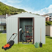 Streamdale Furniture 8FT X 4FT Outdoor Metal Storage Shed White Yx48