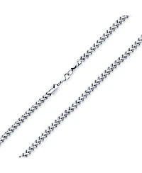 Bling Jewelry Heavy Duty Biker Jewelry Curb Wheat Link Foxtail Solid Chain Necklace Men Stainless Steel 5MM 30 Inch