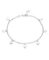 Bling Jewelry Love Multi Dangling 7 Hearts Charms Anklet Ankle Bracelet Sterling Silver Adjustable 9 To 10 Inch With Extender