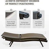 Streamdale Set of 2 Outdoor Wicker Chaise Lounge Chairs