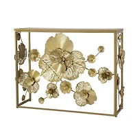 Streamdale Gold Console Table with Mirrored Glass Top, Modern Entryway Table
