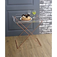 Simplie Fun Cersei Tray Table In Clear Acrylic & Copper