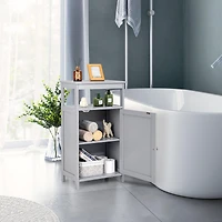 Bathroom Wooden Floor Cabinet Multifunction Storage Rack Organizer Stand