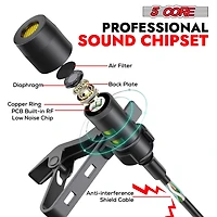 5 Core Lavalier Microphone Clip On • Professional Grade 3.5mm Lapel Mic • Omnidirectional Lav Mic