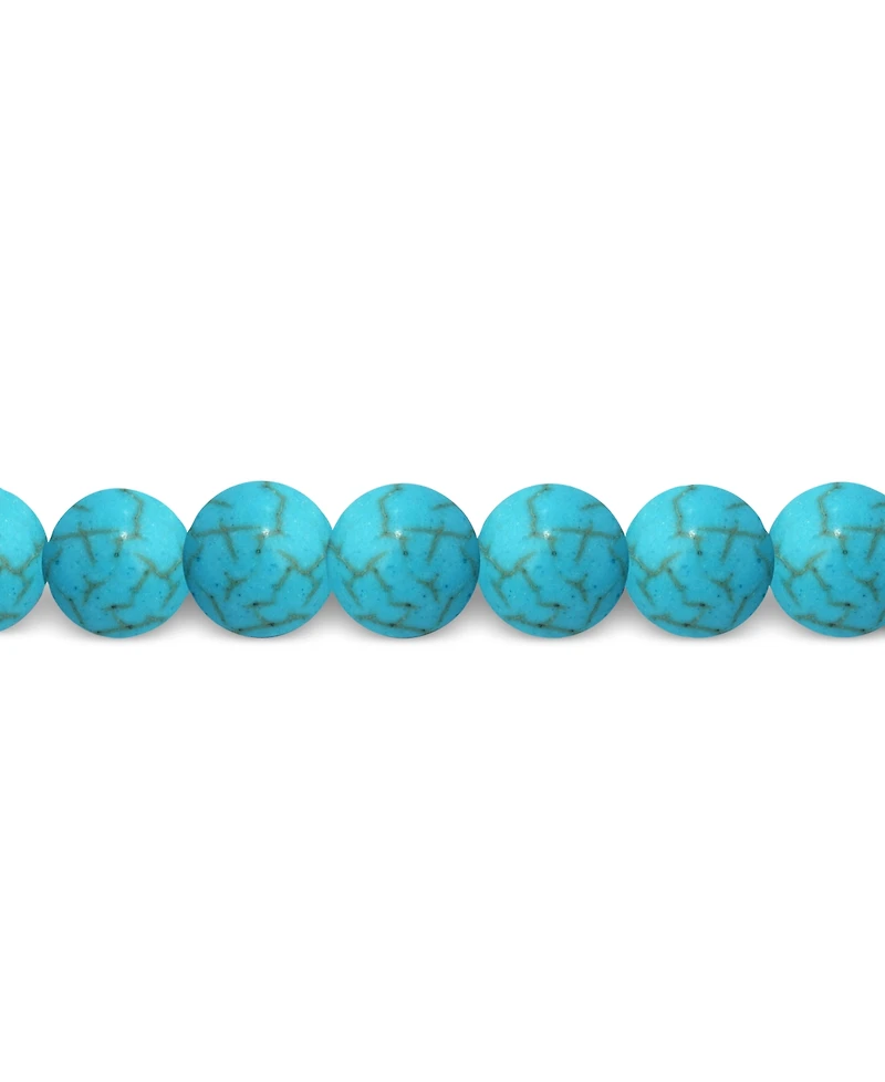 Giani Bernini Howlite Chrysocolla & Enamel Flower Bead Stretch Bracelet in 18k Gold-Plated Sterling Silver, Created for Macy's