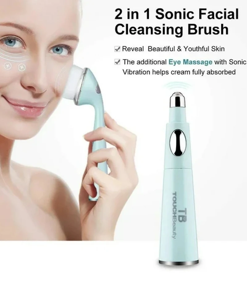 TOUCHBeauty 2 in 1 Sonic Facial Brush Cleanser Eye Massager