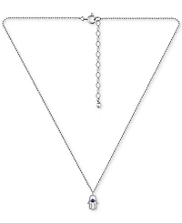 Giani Bernini Lab-Grown Sapphire Hamsa Hand Pendant Necklace (3/8 ct. t.w.) in 18k Gold-Plated Sterling Silver, 16" + 2" extender, Created for Macy's