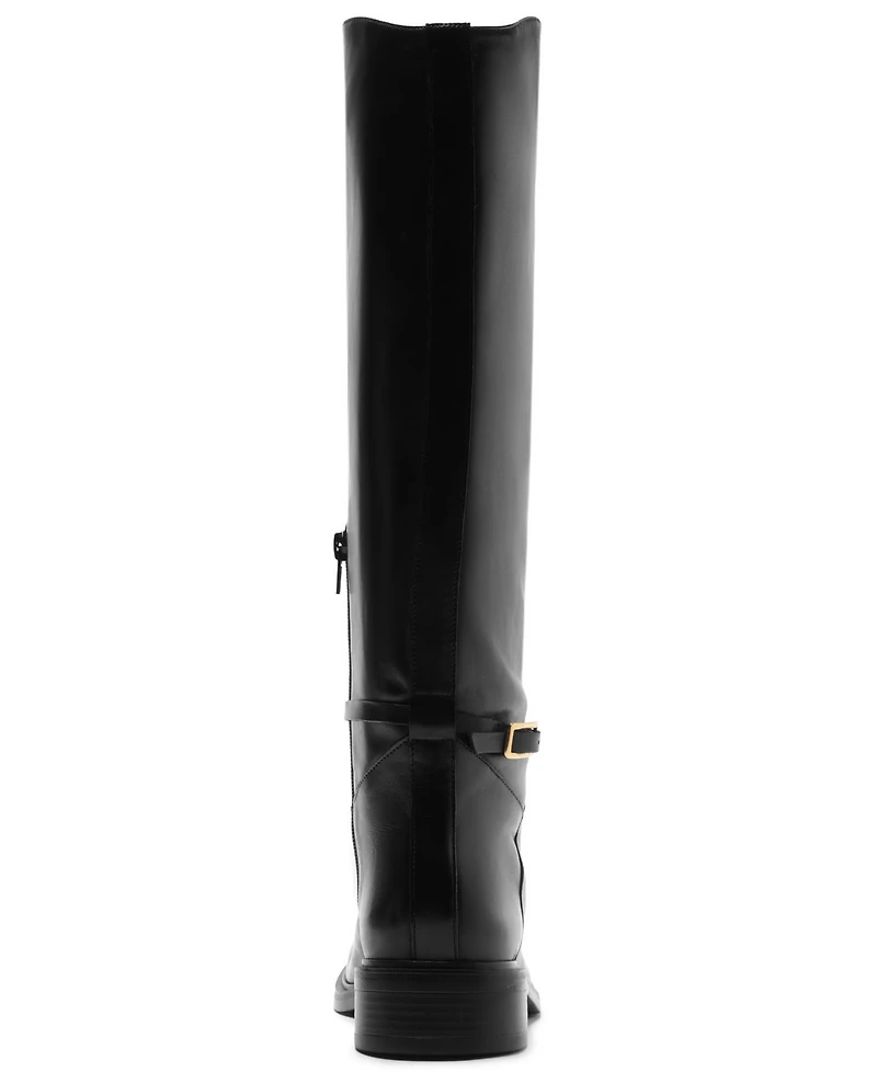 Arezzo Women's Mckenna Low Block Wide Calf Leather Boots