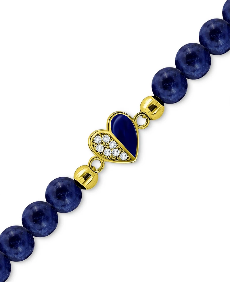 Giani Bernini Sodalite Bead & Cubic Zirconia Heart Stretch Bracelet, Created for Macy's