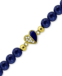 Giani Bernini Sodalite Bead & Cubic Zirconia Heart Stretch Bracelet, Created for Macy's