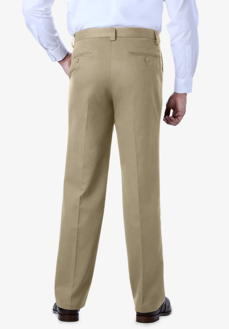 KingSize Big & Tall Relaxed Fit Wrinkle-Free Expandable Waist Plain Front Pants