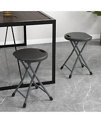 1 Pcs 18"H Folding Stool Portable & Foldable Camping Chair with Built-in Handle