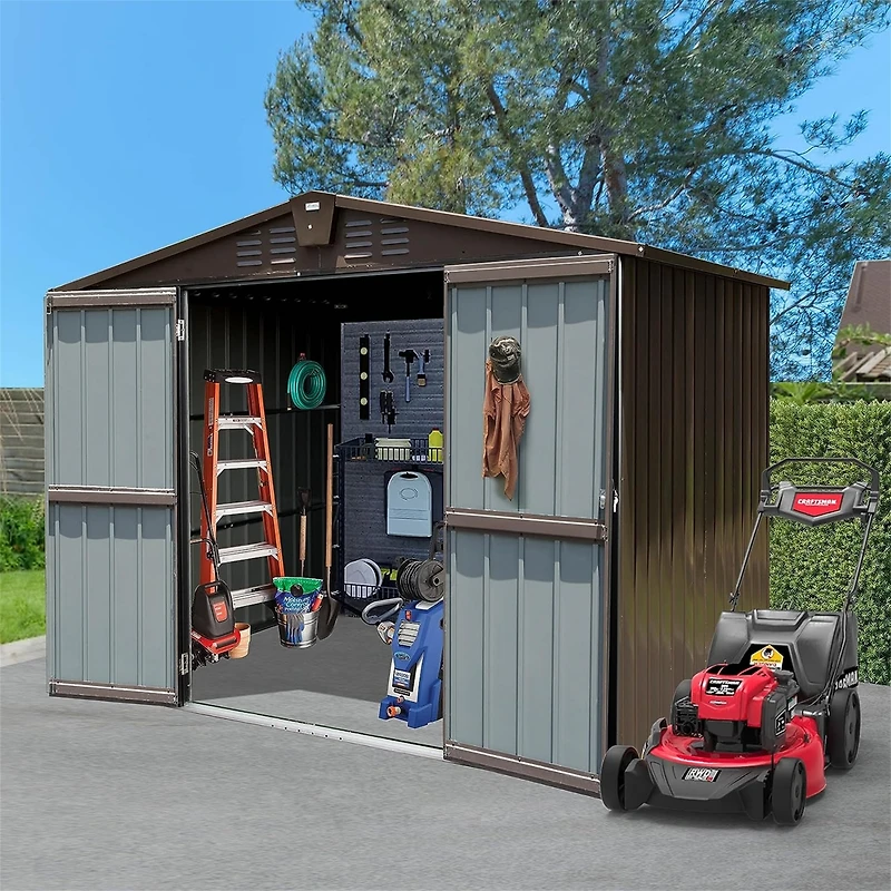 Streamdale Metal Outdoor Storage Shed 8.2' x 6.2' with Double Doors