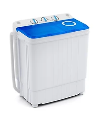 Portable Washing Machine 17.6 lbs Twin Tub Laundry Washer with Drain Pump
