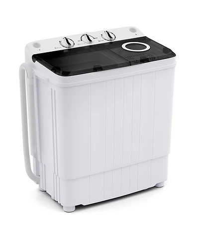 Portable Washing Machine 17.6 lbs Twin Tub Laundry Washer with Drain Pump