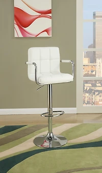 Streamdale Set of 2 White Faux Leather Barstool Chairs
