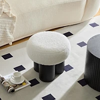 Streamdale Furniture White Lamb Wool Seat, Barrel Pvc Pipe With Black Ash Willow