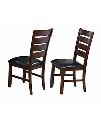 Streamdale 2 Contemporary Dining Chairs Solid Wood, Faux Leather