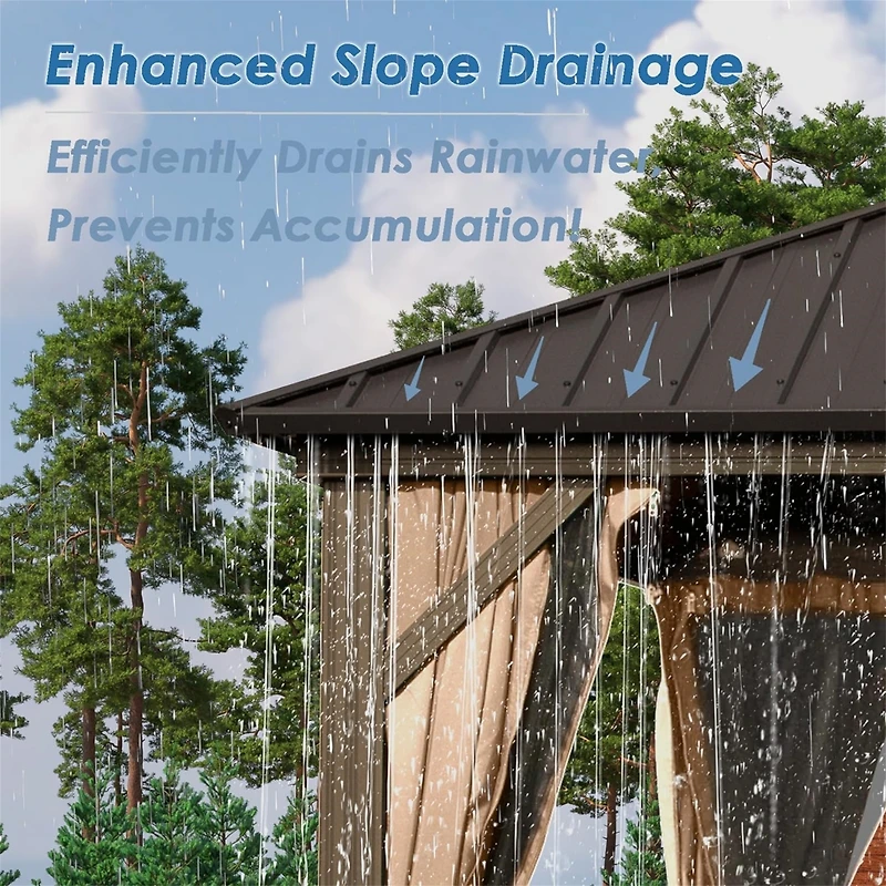 Streamdale 10'x14' Aluminum Gazebo with Metal Canopy