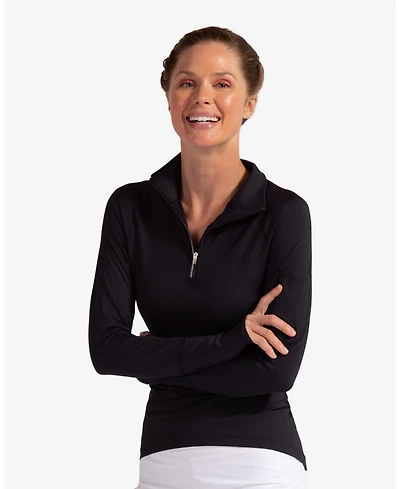 BloqUV Women's Upf 50+ Sun Protective Mock Zip Top