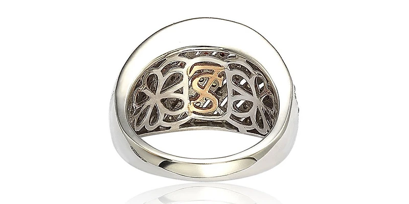 Suzy Levian New York Sterling Silver Cubic Zirconia Multi-Color Pave Ring