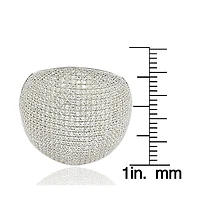 Suzy Levian Sterling Silver Cubic Zirconia Large Pave Dome Ring