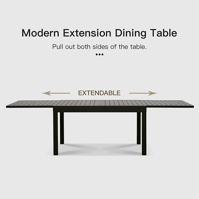 Streamdale Expandable Patio Table, Aluminum, 53"-106