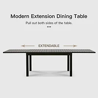 Streamdale Expandable Patio Table, Aluminum, 53"-106