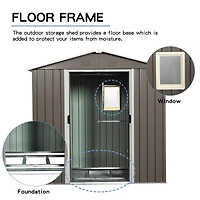 Streamdale 8FT X 4FT Outdoor Metal Storage Shed With Window