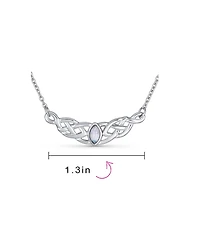 Bling Jewelry Irish Bff Celtic Trinity Friendship Love Knot Color Changing Natural Moonstone Necklace Station Pendant Sterling Silver