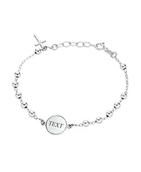 Bling Jewelry Catholic Christian Religious Prayer Beds with Cross Charm Holy Mother Virgin Mary Medal Rosary Bracelet Sterling Silver 7- 8 Inch Adjust