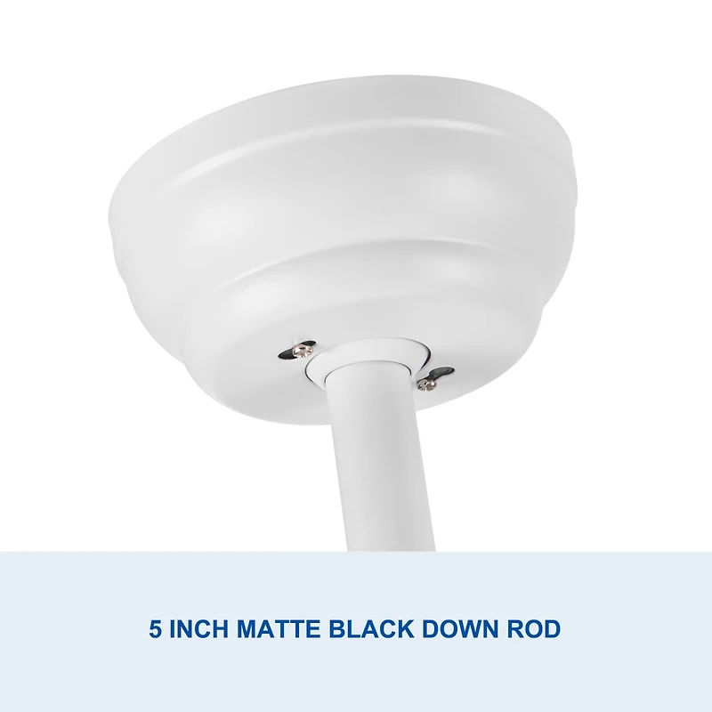 Streamdale Modern 60 In Integrated Led Ceiling Fan Lighting With White Abs Blade