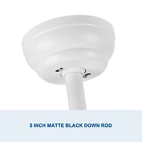 Streamdale Modern 60 In Integrated Led Ceiling Fan Lighting With White Abs Blade