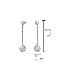 Bling Jewelry Black Red White Crystal Pave Disco Ball Dangle Earrings Sterling Silver