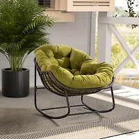 Streamdale Furniture Padded Rattan Rocking Chair, Olive Green