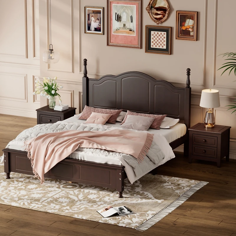 Streamdale White 3-Pc Queen Bed and Nightstands Set