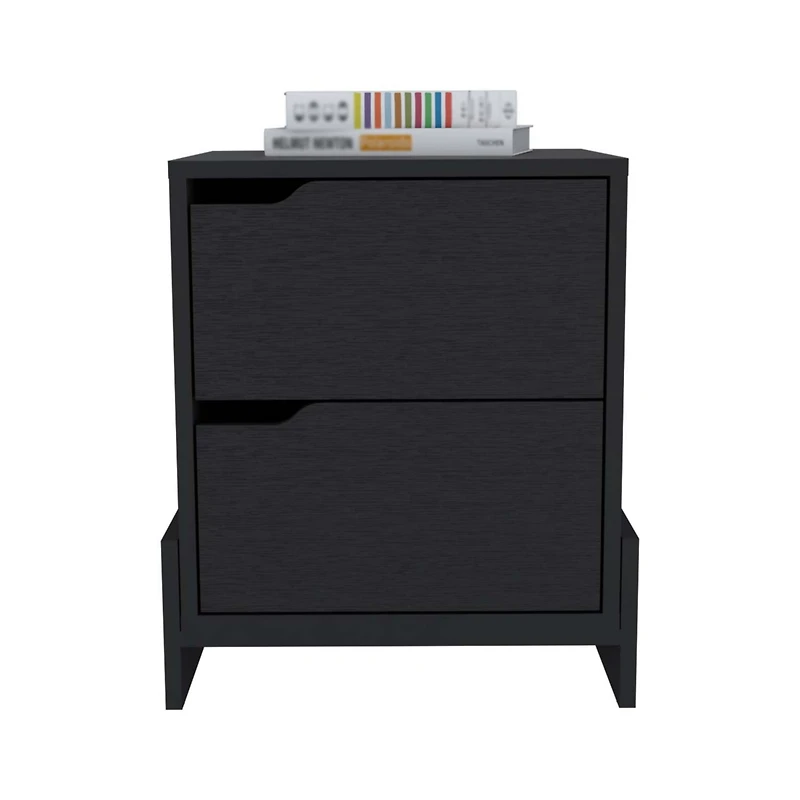 Streamdale Haines Nightstand With 2-Drawers, End Table Sturdy Base