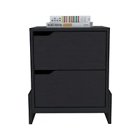 Streamdale Haines Nightstand With 2-Drawers, End Table Sturdy Base
