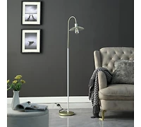 Streamdale Industrial Cage Floor Lamp in Gold/White