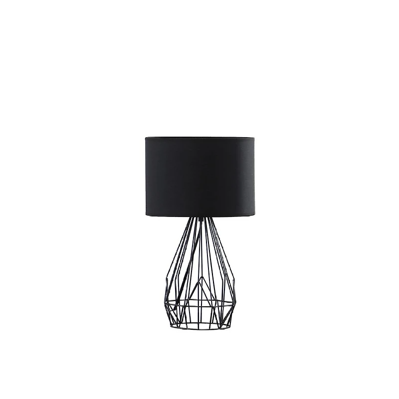 Streamdale 17.5" In Industrial Farm Metal Cage Black Table Lamp