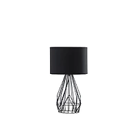 Streamdale 17.5" In Industrial Farm Metal Cage Black Table Lamp