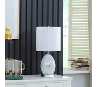 Streamdale 20"In Niels Silver Mirror Glass/Metal Table Lamp with Nightlight