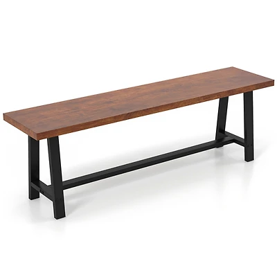 2 Pcs 60" Dining Bench 3 Person Entryway Shoe with Metal Frame