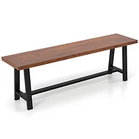 2 Pcs 60" Dining Bench 3 Person Entryway Shoe with Metal Frame