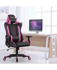Massage Gaming Chair Reclining Racing w/Lumbar Support