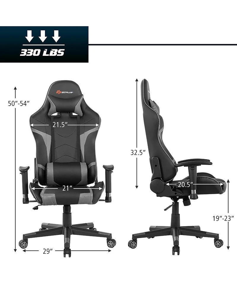 Massage Gaming Chair Reclining Swivel Racing Office Chair